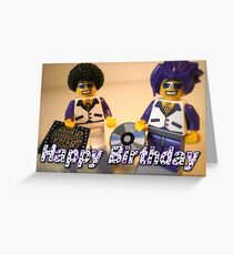 Happy Birthday Greeting Card DJ Clubbing Tru & his Dad Disco Stu (with CD and Record) Minifigs Greeting Card