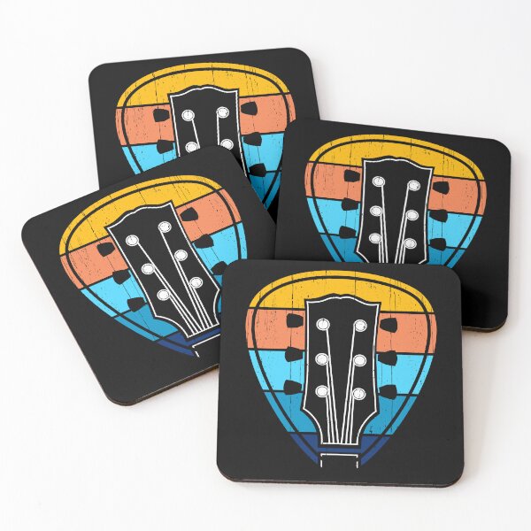 Item preview, Guitarist Distressed Guitar Pick Shaped Vintage Sunset designed and sold by Happy Puppy Print On Demand.