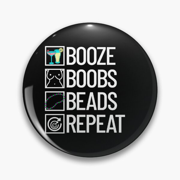 Artikelvorschau, Booze Boobs Beads Repeat Funny Mardi Gras Gear entworfen und verkauft von DynamicDesign.