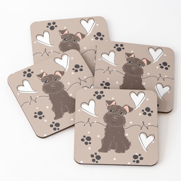 Item preview, Love Brown Chocolate Miniature Schnauzer designed and sold by Lulupainting.