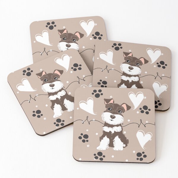 Item preview, Love Brown and White Miniature Schnauzer designed and sold by Lulupainting.
