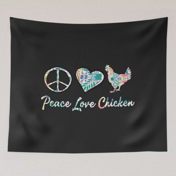 Item preview, Peace Love Chicken Flowers Funny Chicken Lovers Farmer designed and sold by JakariEzer.