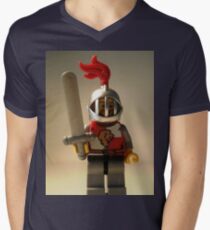 'Lion Knight Quarters' Minifig Men's V-Neck T-Shirt