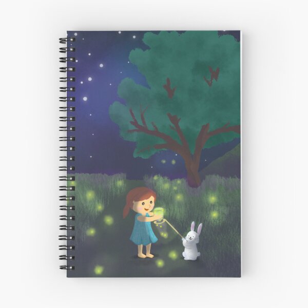 Item preview, The Season of Summer - Girl and Rabbit catching fireflies designed and sold by MyParadiseGifts.