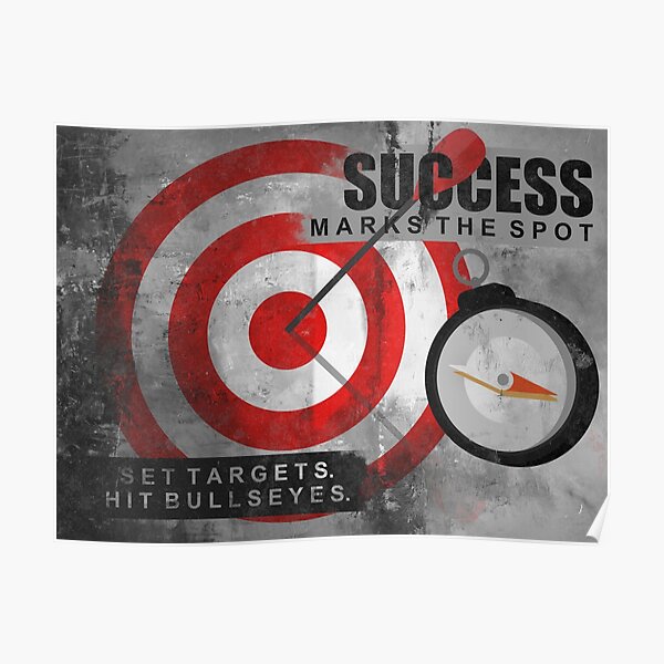 "Success Quotes Motivational Print Darts Board" Poster for Sale by