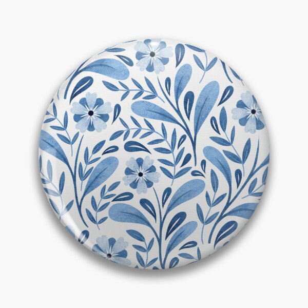 Item preview, Monochrome Scandi Floral | Blue and White designed and sold by RebeccaFlaherty.