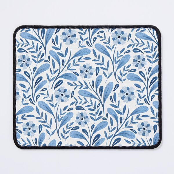 Item preview, Monochrome Scandi Floral | Blue and White designed and sold by RebeccaFlaherty.