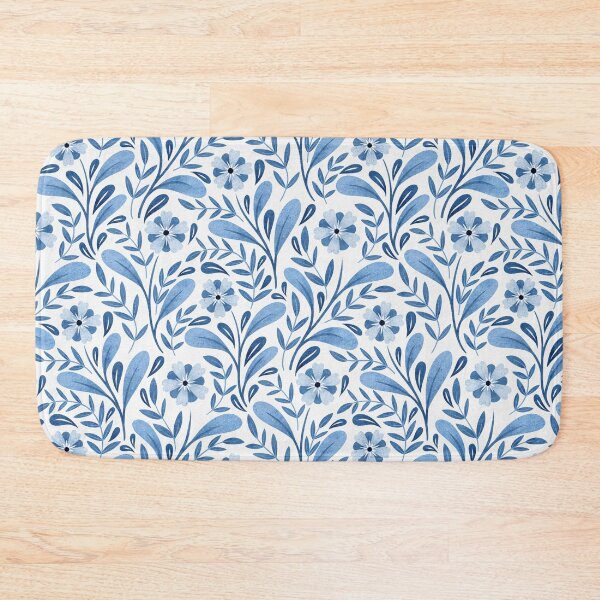 Item preview, Monochrome Scandi Floral | Blue and White designed and sold by RebeccaFlaherty.