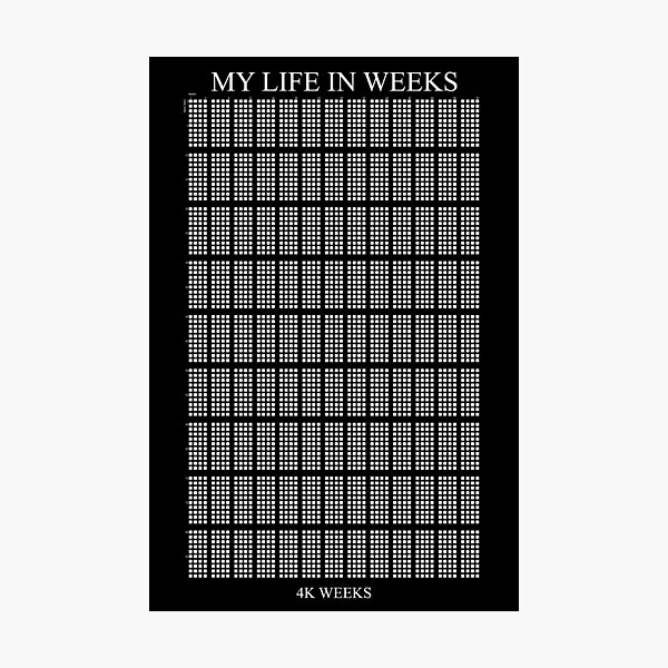 Item preview, My Life  in Weeks Black Background - Life Calendar  designed and sold by Mylecm.