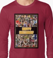 Happy Birthday Greeting Card, Montage of Custom Minifigs Long Sleeve T-Shirt