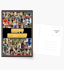 Happy Birthday Greeting Card, Montage of Custom Minifigs Postcards
