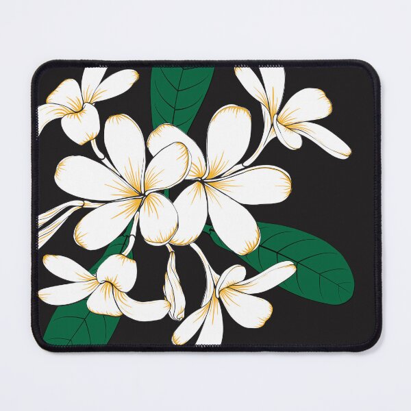 Item preview,  yellow and white frangipani flowers illustration designed and sold by Floralsharry.