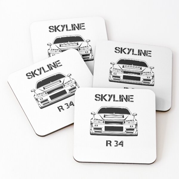 Item preview, Skyline R34 Front Black White designed and sold by Ryzdesain.