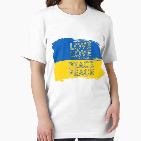 Item preview, Ukraine Love Love Peace Peace - Artist profit to Ukrainian Charities - Eurovision - Kyiv - #StandWithUkraine #slavaukraini designed and sold by Vision-Tees.