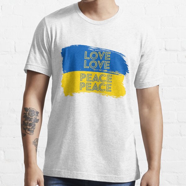 Item preview, Ukraine Love Love Peace Peace - Artist profit to Ukrainian Charities - Eurovision - Kyiv - #StandWithUkraine #slavaukraini designed and sold by Vision-Tees.