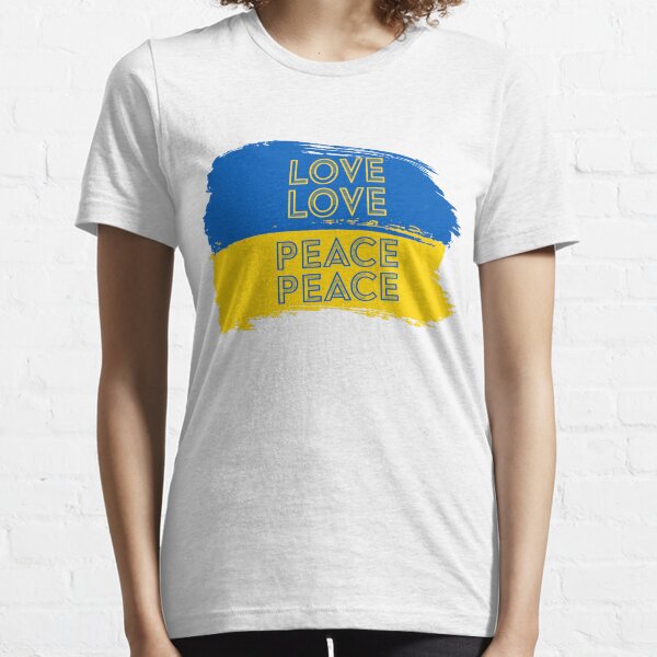 Item preview, Ukraine Love Love Peace Peace - Artist profit to Ukrainian Charities - Eurovision - Kyiv - #StandWithUkraine #slavaukraini designed and sold by Vision-Tees.