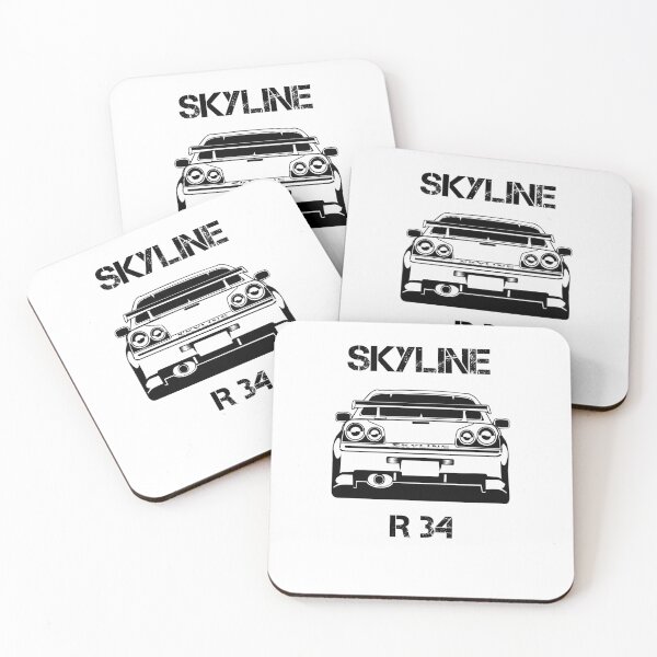 Item preview, Skyline R34 Rear Black White designed and sold by Ryzdesain.