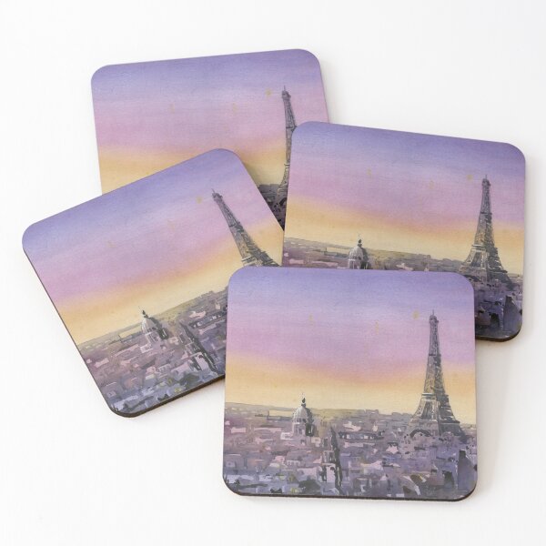 Item preview, Eiffel Tower rising above buildings of Paris, France.  Eiffel Tower watercolor painting designed and sold by rfoxphoto.