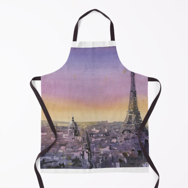 Item preview, Eiffel Tower rising above buildings of Paris, France. Eiffel Tower watercolor painting designed and sold by rfoxphoto.