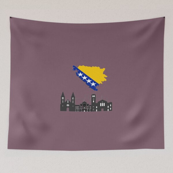 Item preview, Bosnia with national flag designed and sold by FunZoo.