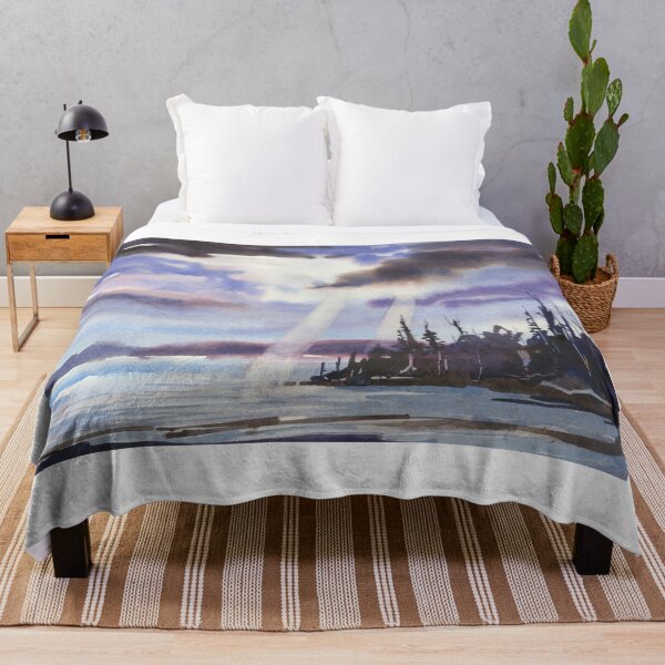 Item preview, Stormy landscape painting.  Watercolor painting of sun's rays designed and sold by rfoxphoto.