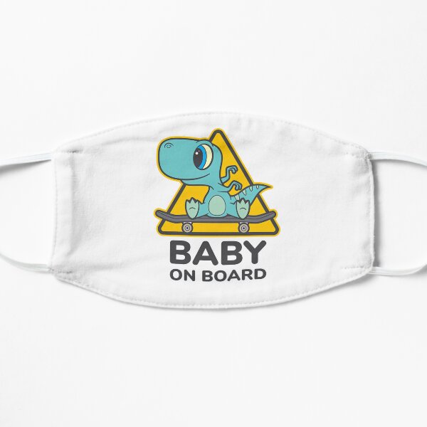 Baby On Board, Baby Dino On Board, Baby in Car Flat Mask