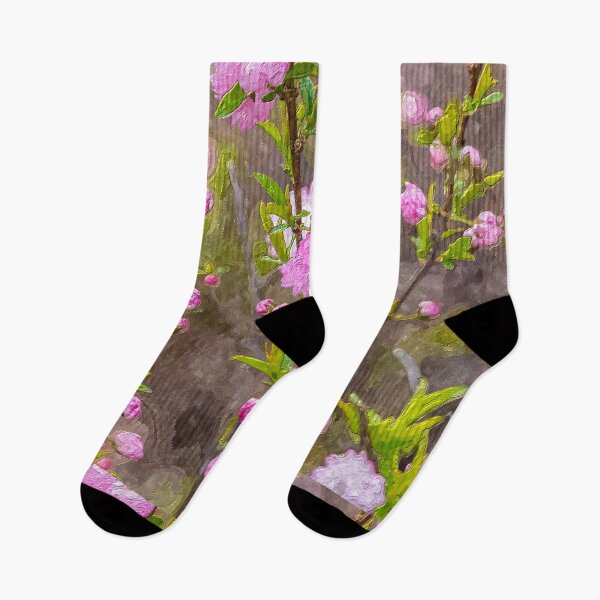 Item preview, Pink Flowering Almond Branches Painterly designed and sold by mljdwhite.