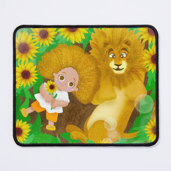 Item preview, A Lion, a girl, and sunflowers designed and sold by MyParadiseGifts.