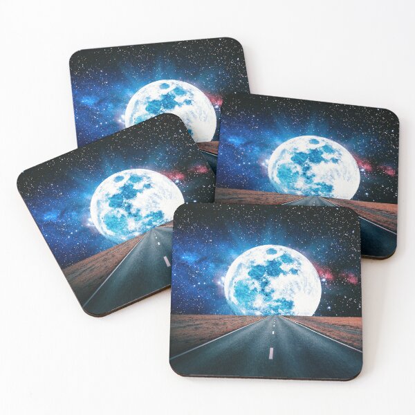 Item preview, Road to the moon- digital surreal moon collage art  designed and sold by Yasmine khalifa.