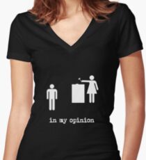 in my opinion Women's Fitted V-Neck T-Shirt