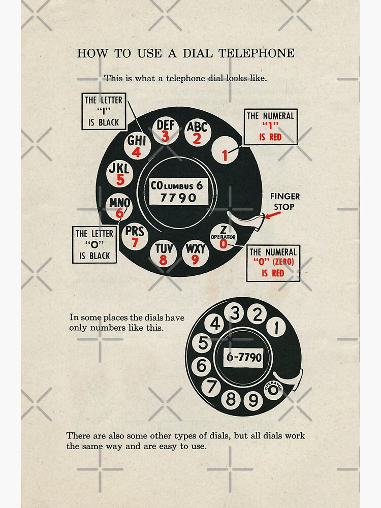"Rotary Dial Phone Instructions" Sticker for Sale by CafePretzel