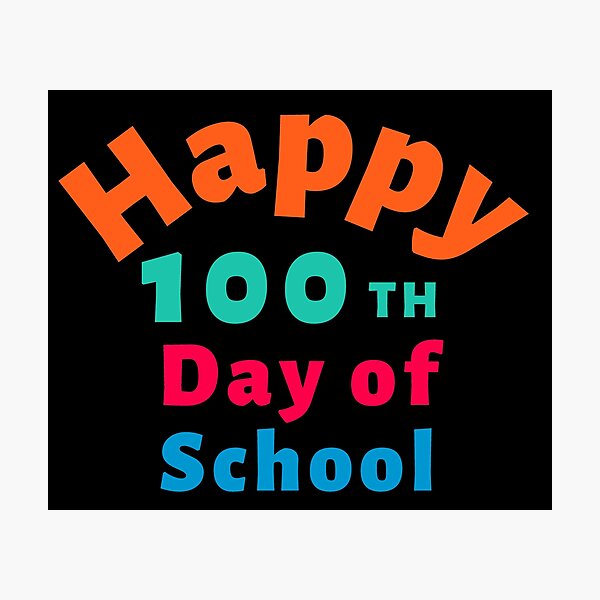Item preview,  100 days of scool , Happy 100th day of school positive quote blue and green illustration. designed and sold by Coolclassy.