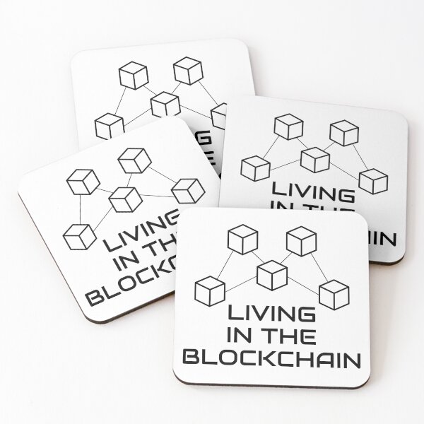 Item preview, Living in the Blockchain - Funny crypto pun designed and sold by Randa Ranmania.