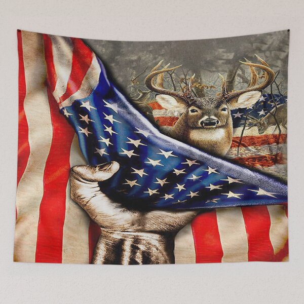 Item preview, Save Animals - Deer Flag - Animals Lover designed and sold by judysophia.
