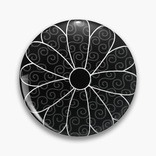 Item preview, Swirl flower (white outline and grey pattern) designed and sold by Encie-Designs.