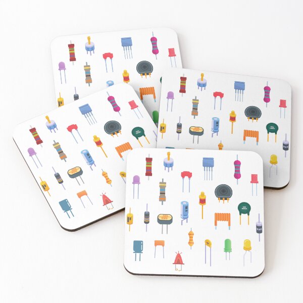 Item preview, Colorful Electronics Components Collage designed and sold by EngineersArt.