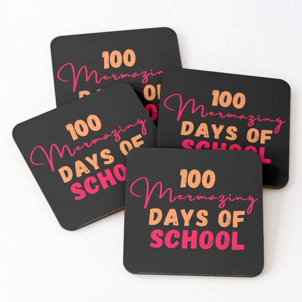 Item preview, 100 mermazing days of school ,100 days of scool , Happy 100th day of school positive quote orange and pink fuscia  illustration. designed and sold by Coolclassy.