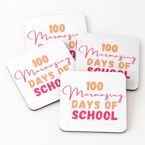 Item preview, Copy of 100 mermazing days of school ,100 days of scool , Happy 100th day of school positive quote orange and pink fuscia  illustration. designed and sold by Coolclassy.