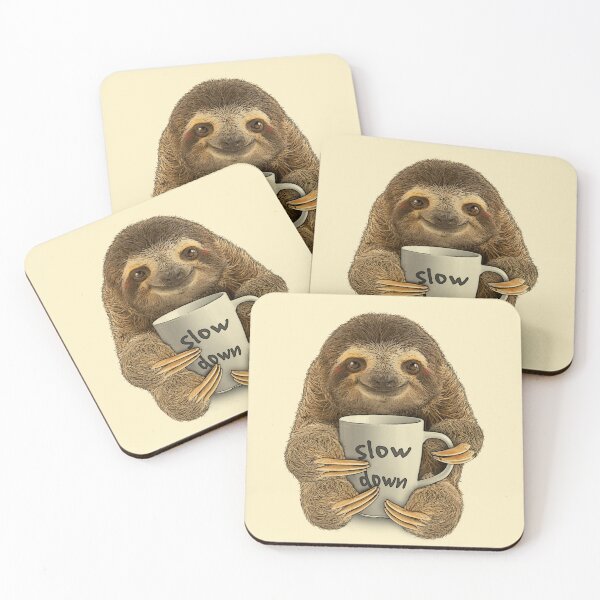 Item preview, Slow Down cute baby sloth quote (cream) designed and sold by Madame Memento.