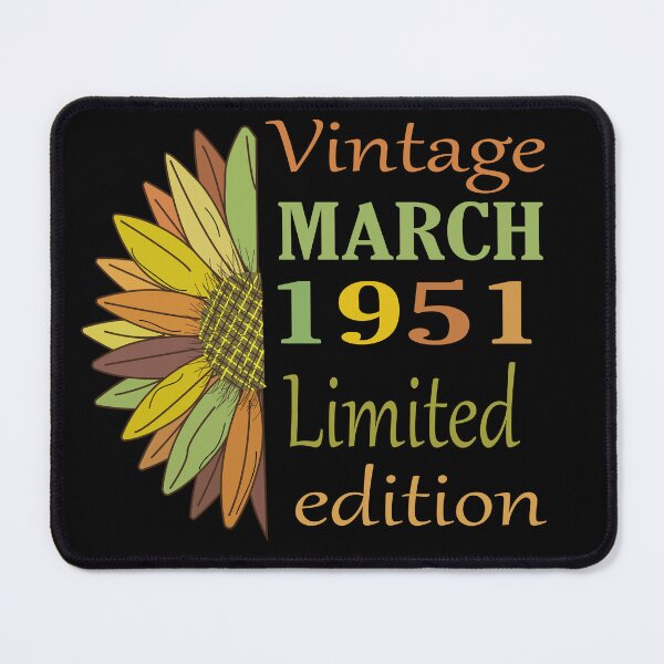 Item preview, vintage march 1951 limited edition,  71 Year Old Gifts Vintage 1951 Limited Edition 71th Birthday designed and sold by SimoSaladain.