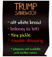 Sandwich Food Resist Anti Trump Poster