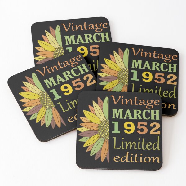 Item preview, vintage march 1952 limited edition, 70 Year Old Gifts Vintage 1952 Limited Edition 70th Birthday designed and sold by SimoSaladain.