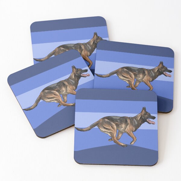 Item preview, Belgian Malinois | Cute Belgian Shepherd Dog Running | Blue Background designed and sold by shirinsart.