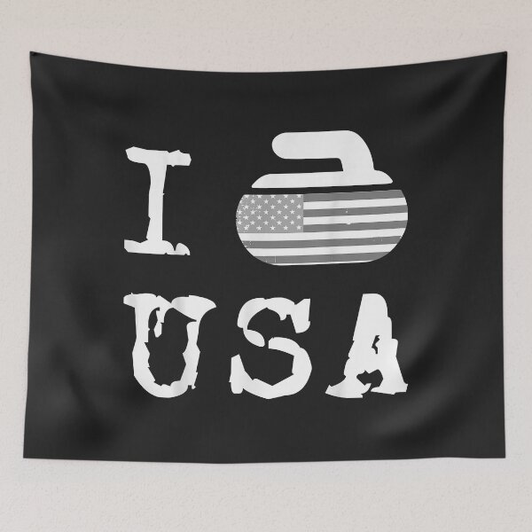 Item preview, Vintage USA Flag Curling Rock Stone Roaring Game designed and sold by JakariEzer.