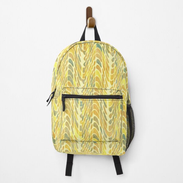 Item preview, Psychedelic Distortion Waves Pattern Print Yellow Gold Creme Grey Orange designed and sold by Shayna Westfall.