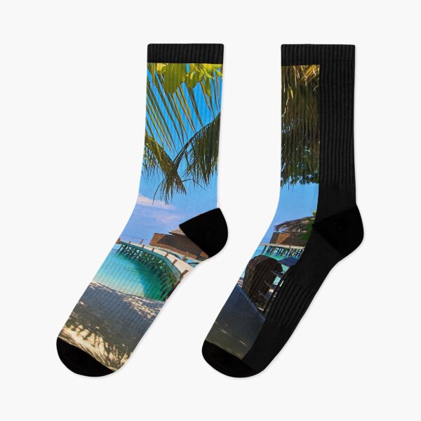 Item preview, Maldives Palm Trees Huts Overwater Bungalows designed and sold by RyansOpenDoor.