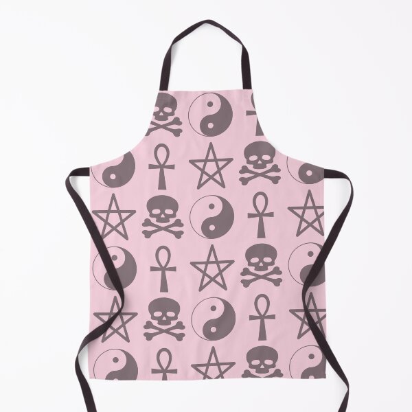 Item preview, Neo Geo - Ying Yang - Pentagram -Pink Grey - Geometric Pattern - Skulls Rock Punk Goth - Pagan designed and sold by CattlettArt.