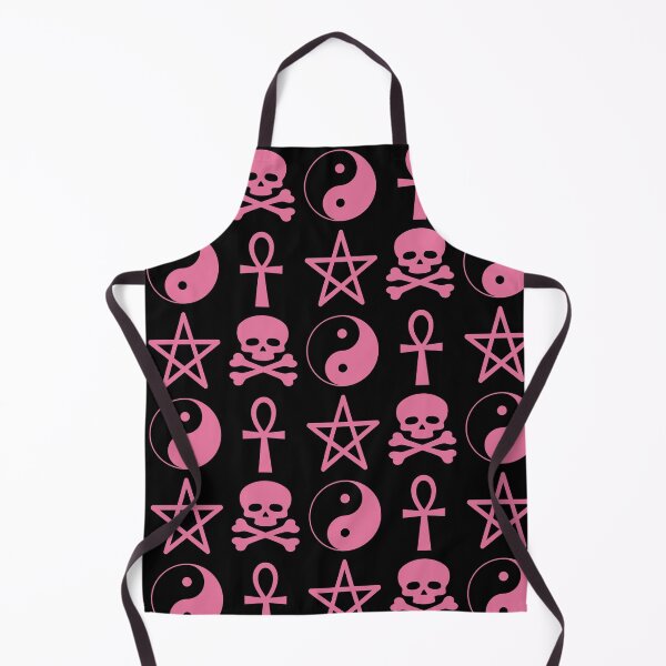 Item preview, Neo Geo - Ying Yang - Pentagram -Pink Black - Geometric Pattern - Skulls Rock Punk Goth - Pagan designed and sold by CattlettArt.