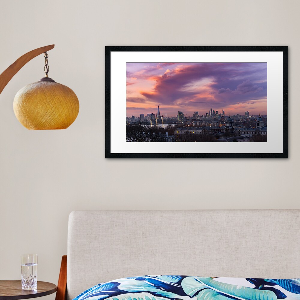 London Sunset Framed Art Print