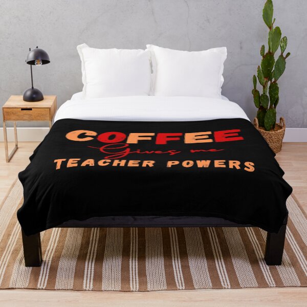 Aperçu de l'œuvre Le café me donne des pouvoirs d'enseignant, 100 jours d'école, préparez-vous pour moi, Joyeux 100e jour d'école citation positive illustration rouge et orange. créée et vendue par Coolclassy.
